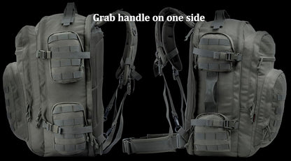 Large Tactical Backpack Bag with Stowable Shoulder Straps for Hiking, Camping, Traveling, Bug-Out 58L