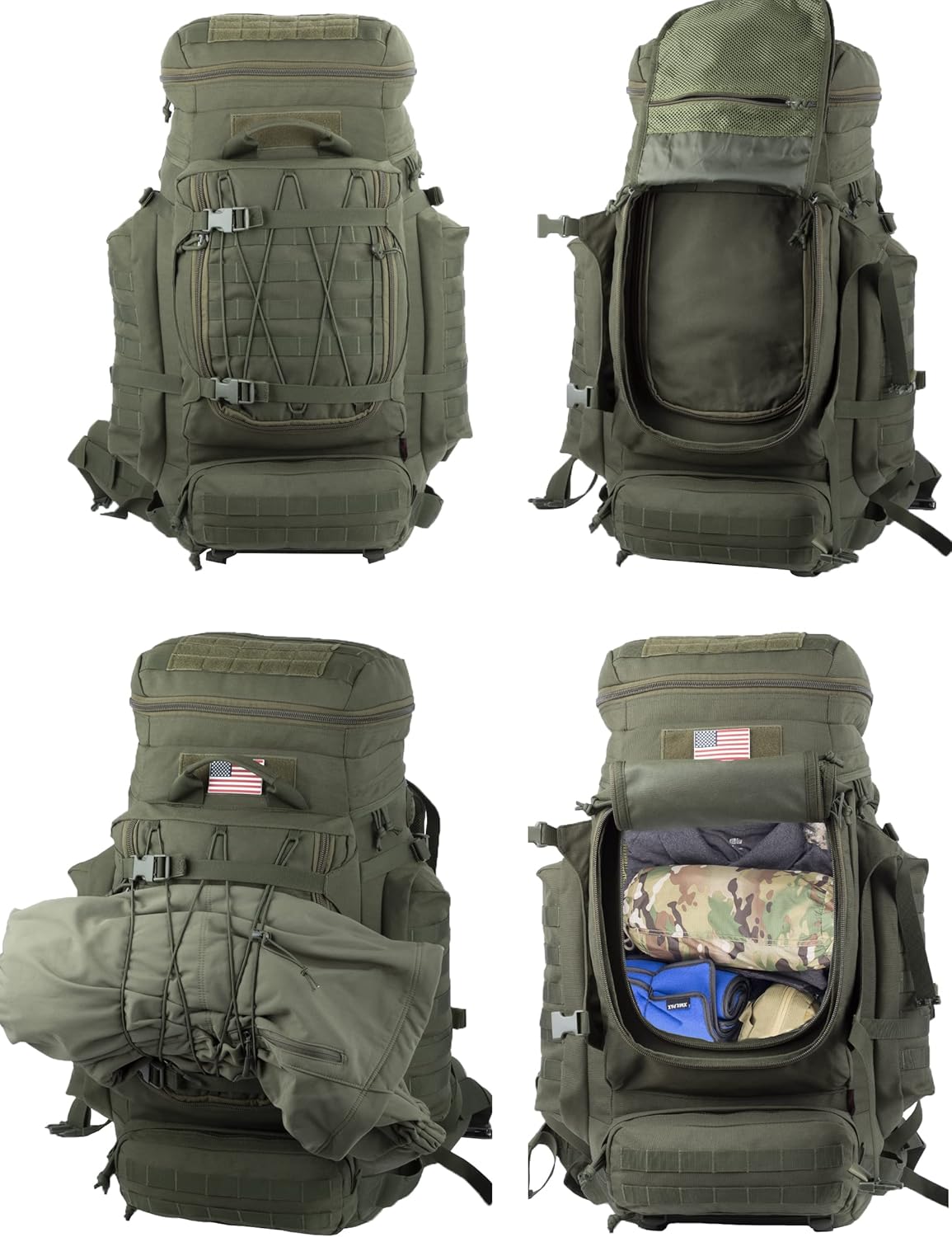 Large Internal Frame Backpack Tactical MOLLE Pack for Camping Backpacking Hunting Bushcraft Adventure 70L…