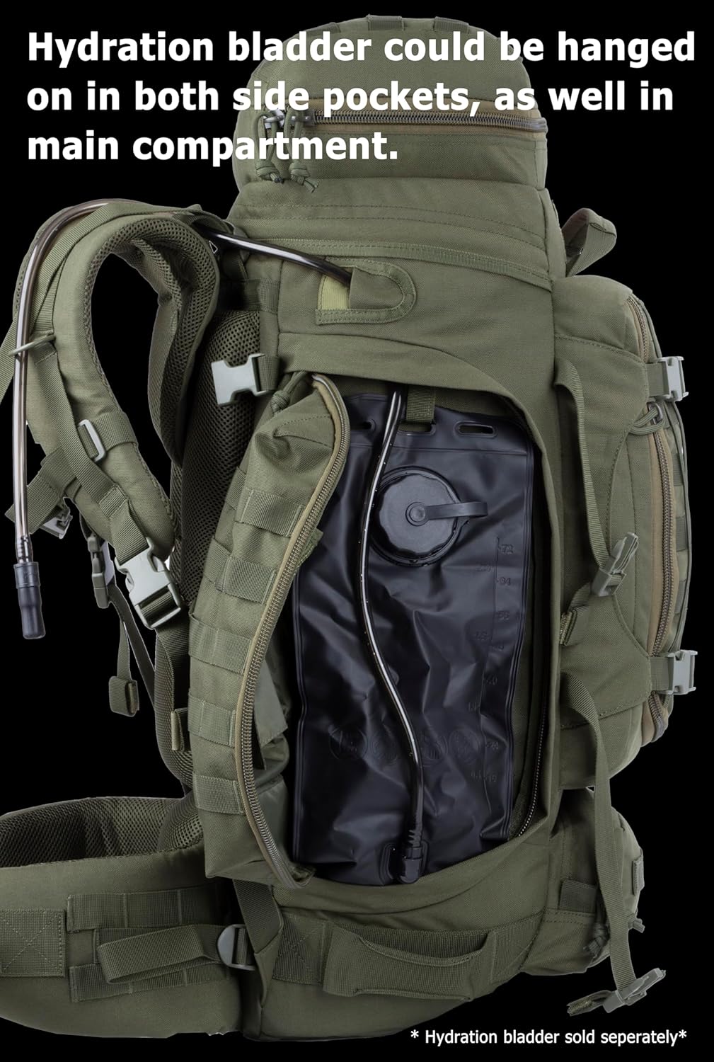 Large Internal Frame Backpack Tactical MOLLE Pack for Camping Backpacking Hunting Bushcraft Adventure 70L…