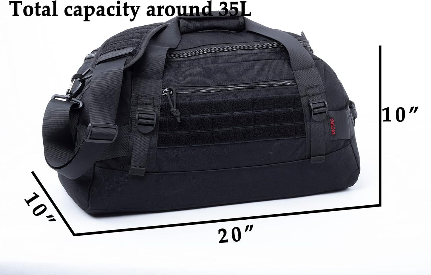 Tactical Duffle Bag MOLLE Gear Bag Carry on Travel Weekend Duffel Bag. Ideal for Hunting, Shooting Range, Law Enforcement, Camping, Travel and Viechle. 35L