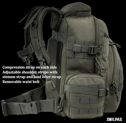 Tactical Backpack EDC Bag MOLLE Daily Pack for Men and Women Every Day Carrying Hiking Camping Travel 22L