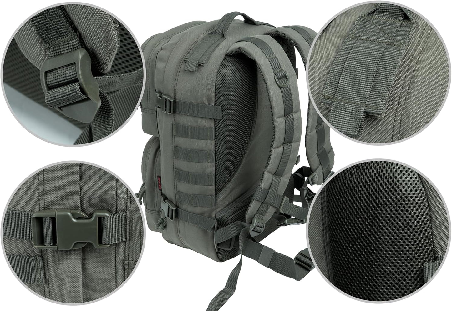 Tactical Backpack Military Survival Pack EDC Daypack Bag MOLLE for Camping Hiking Hunting Bugout Travel 25L