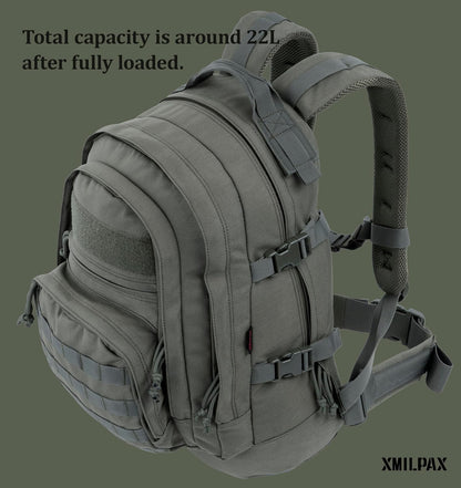 Tactical Backpack EDC Bag MOLLE Daily Pack for Men and Women Every Day Carrying Hiking Camping Travel 22L.